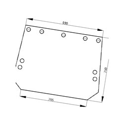 R129954 Szyba John Deere tylna