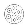 Gniazdo metalowe 7-biegunowe, 8JB003834021 Hella 4082300193404