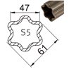 Profil gwiazda S5 47x61x4,5 L680 utwardzony Walterscheid