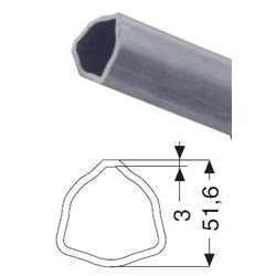 Rura trójkąt zew. 51,6x3mm T50-66cm1521502100700 Comer 5700037399331