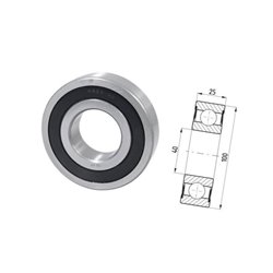 Łożysko kulkowe Steel Power, seria 6309 2RS