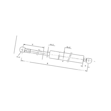 Sprężyna gazowa 584,5mm 140N typ D Stabilus