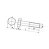 Śruba pół gwint A2 , M16 x 190 mm