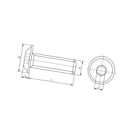 Wkręt grzybkowy kl. 10.9 ocynk , M6 x 25 mm