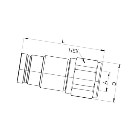 Szybkozłacze suchoodcinające wtyczka ISO 19 wew. 3/4" Bsp Parker B700-FF7520C