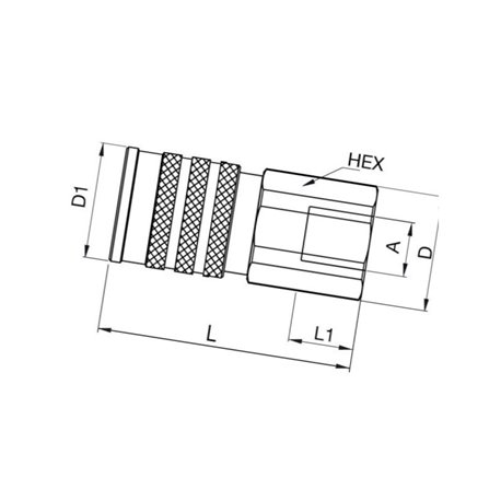 Szybkozłacze suchoodcinające gniazdo ISO 19 wew. 3/4" Bsp Parker