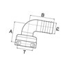 Złączka żeńskia T5 do węża 32mm -90° Arag 8716106750993