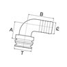 Złączka męska T3 do węża 13mm -90° Arag 8716106750740