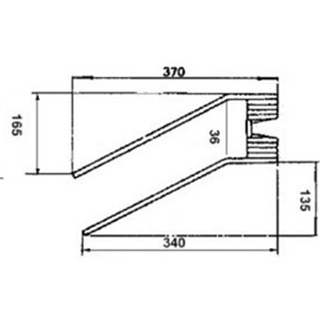Palec zgrabiarki 370x122mm, lewy Bautz