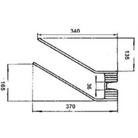 Palec zgrabiarki 370x122mm, prawy Bautz
