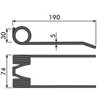 Palec podbieracza, 190/74/30 fi 5,0mm  pasuje do Claas