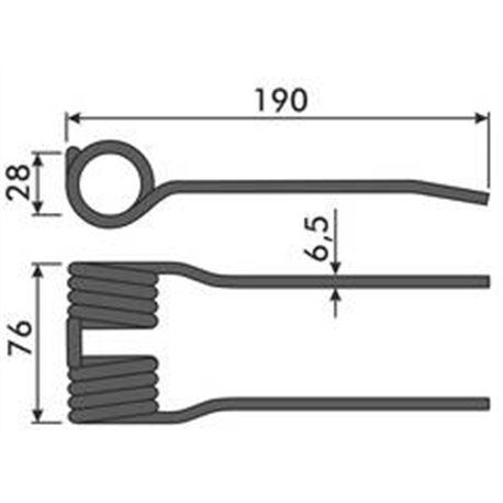 Palec podbieracza, 190/76/28 fi 6,0mm, pasuje do Claas