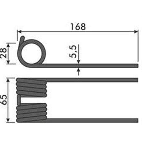 Palec sprężysty podbieracza Deutz-Fahr VF1661893386 Deutz Fahr 9661893386001