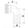 Złącze węża by-pass 90° 40mm Arag 460140
