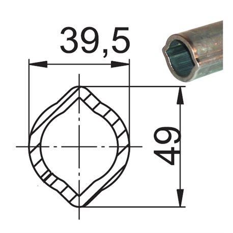 Profil 1B 39,5x49x4,5 L1000 STD 081953Z10