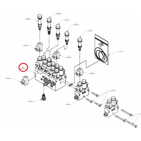 Blok zaworów isobus A133285161 Kverneland 9133285161003
