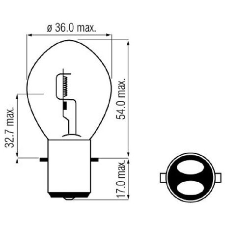 Żarówka 12V 35/35 S2 BA20d Żarówki KRAMP