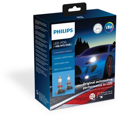 Żarówka LED H8 13.2V PGJ19-1 biała Philips Żarówki LED Philips H8 PGJ19-1 (BRAK NORMY ECE)