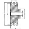 Koło łańcuchowe 13 zębów 08B-3(1/2"x5/16") Kramp