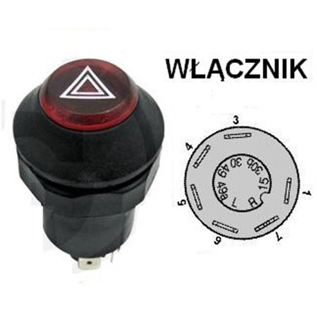 Włącznik świateł awaryjnych, 3370427M91 Pneutron 8716106755219