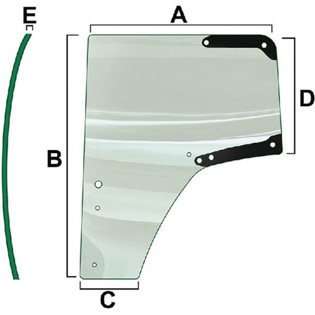 L174348 Szyba John Deere drzwi lewa Vapormatic 5035776634826