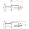 Kołek rozporowy tapicerski 8mm Kramp 8716106963973