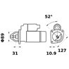 Rozrusznik 12V 3.0kW Z-9 CW Mahle
