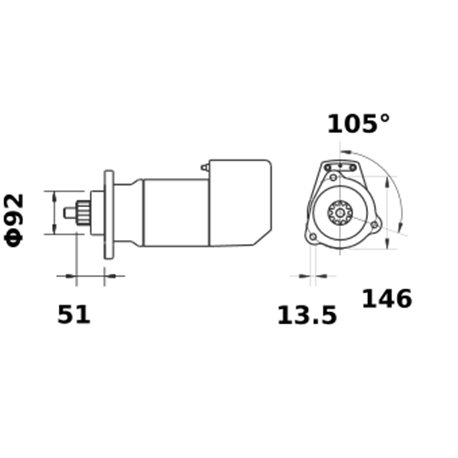 Rozrusznik Letrika, 12 V, 3,6 kW Mahle 1411-IS9017