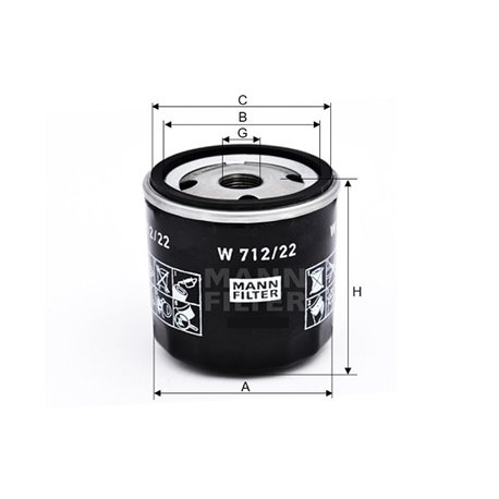 Filtr oleju W712/22