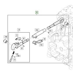 AL215046 John Deere Łącznik 2/2 M36x4,0 660-845mm R410mm