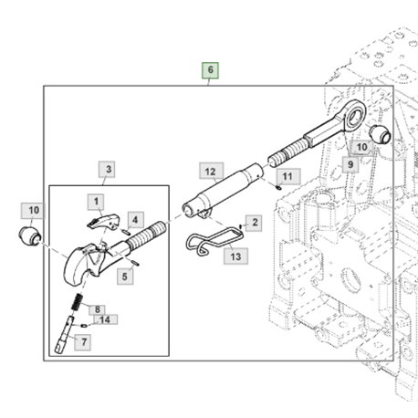 AL215046 John Deere Łącznik 2/2 M36x4,0 660-845mm R410mm