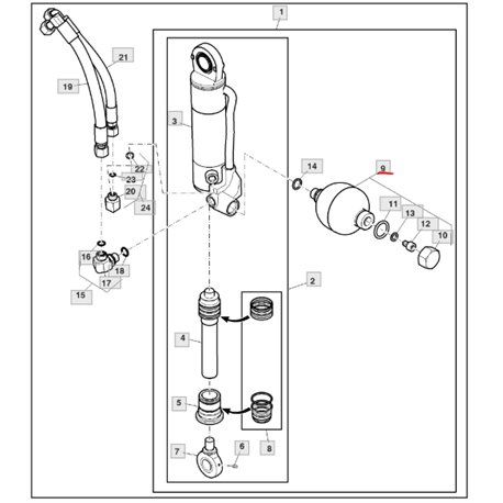 AL205721 John Deere Akumulator hydrauliczny