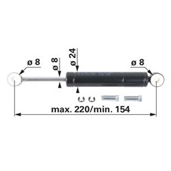 Grammer - Amortyzator siedzenia 140/220 mm - 122885