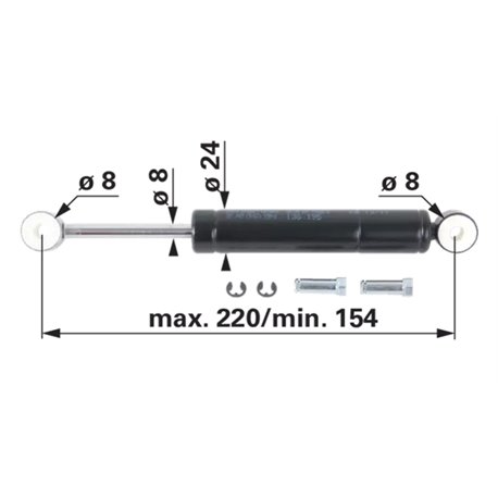 Grammer - Amortyzator siedzenia 140/220 mm - 122885