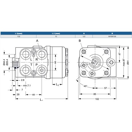 Orbitrol 100 OSPC-ON, Danfoss 150N-1172, 101/155 bar