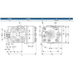 Orbitrol 125 OSPC-LS, Danfoss 150-1232, 225/ 170 bar