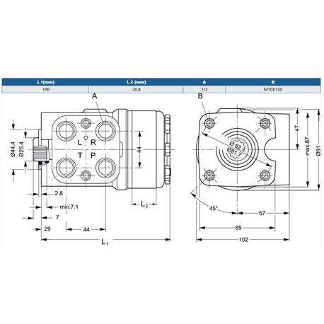 Orbitrol 160 OSPB-ON, Danfoss 150-0043, 280/210 bar