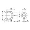 B&P 2120C6255 Widłak fi30 z klinem -  23,8x61,3 G2 Bondioli Pavesi
