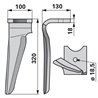 Ząb brony aktywnej, L320 mm prawy Quick-Fit