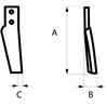 Nóż glebogryzarki fi14,5mm-56mm lewy 180mmx Maschio 