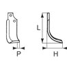 Nóż glebogryzarki fi16,5mm-56mm lewy 223mmx145mm Maschio 