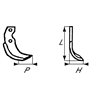 Nóż glebogryzarki fi9mm-70mm lewy 200mmx75mm Iseki 1349-716-0010-1 