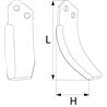 Nóż glebogryzarki fi10,5mm-25mm lewy 142mmx100mm Ferrari 496367 