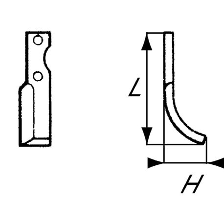 Nóż glebogryzarki fi10,5mm-70mm lewy 200mmx70mm Valpadana 207.843 