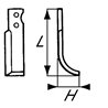 Nóż glebogryzarki fi10,5mm-70mm prawy 222mmx75mm Brumi Diesel 