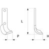 Nóż glebogryzarki fi10,5mm-106mm prawy 220mmx89mm Calderoni 