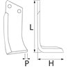 Nóż glebogryzarki fi14,5mm-45mm prawy 198mmx109mm Maletti 