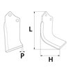 Nóż glebogryzarki fi14,5mm-56mm prawy 192mmx135mm Maschio 