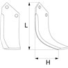 Nóż glebogryzarki fi13mm-57mm prawy 210mmx135mm Howard 