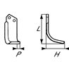 Nóż glebogryzarki fi12,5mm-prawy 182mmx116mm Maschio 